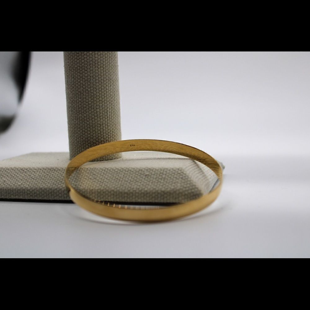 14K Gold 4 mm Half Round 7 3/4" Slip on Bangle, Brand new from Manufacturer - Picture 11 of 13